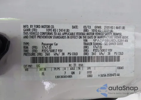 2013 Ford C-Max Hybrid Sel z USA, uszkodzony, nr VIN 1FADP5BU8DL529149